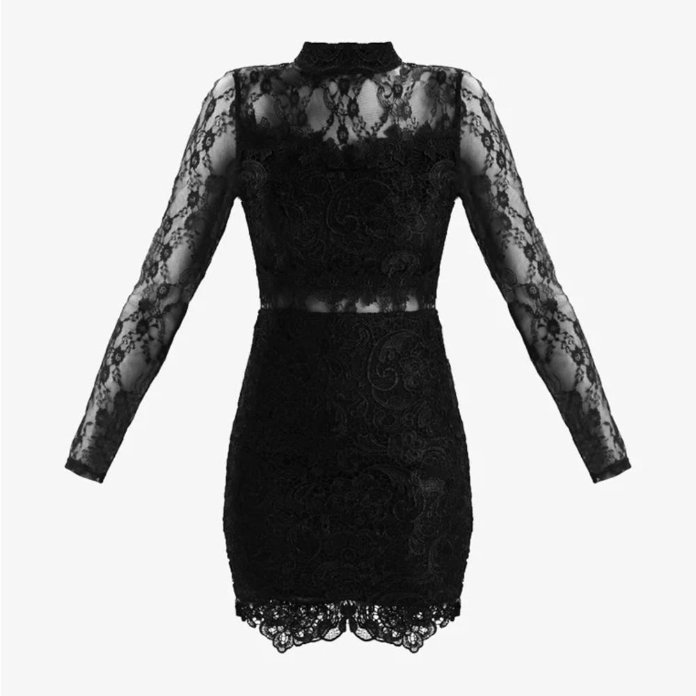 Misguided Elegant Black Lace Dress